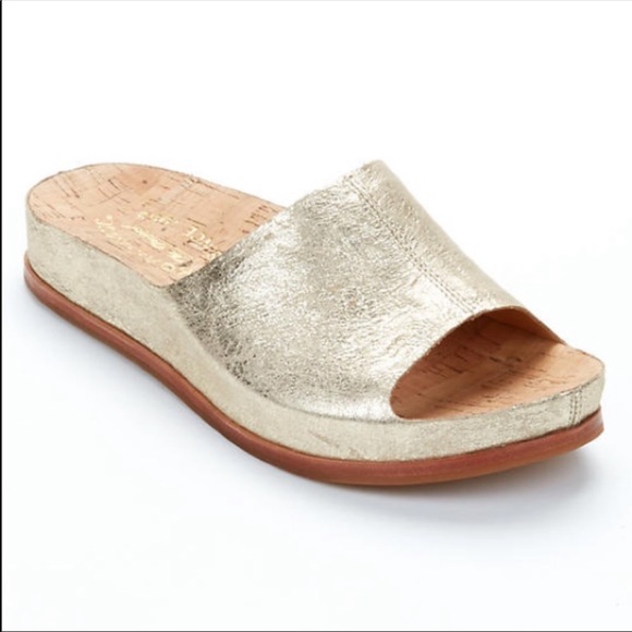 Kork-Ease | Shoes | Kork Ease Tutsi Gold Metallic Slides Size | Poshmark